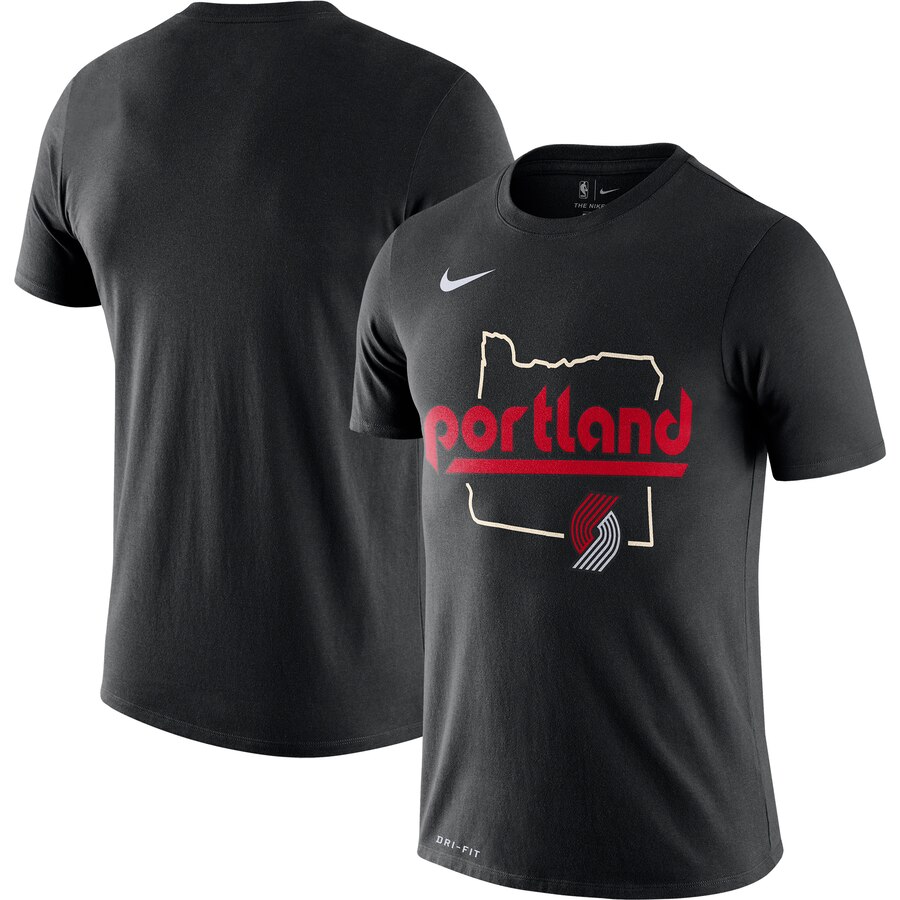 Men 2020 NBA Nike Portland Trail Blazers Black 201920 City Edition Hometown Performance TShirt